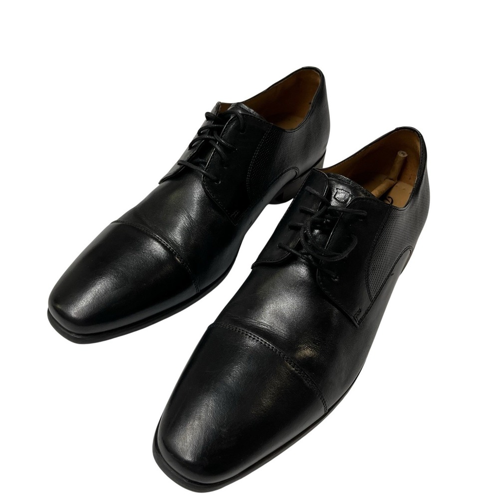 Florsheim Shoe Postino Cap Toe Oxford Black Leather Lace Up Mens 9D Professional